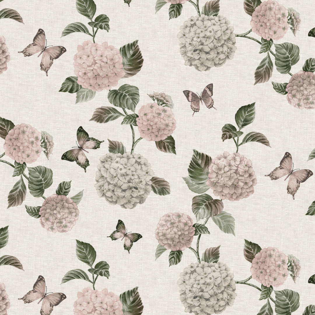 Nordfavn Hortensia Have - Voksdug med sommerfugle, mønster