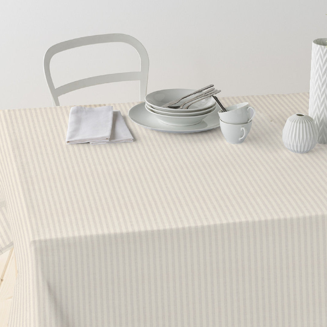 Nordfavn Ibiza Natur – Akryldug med striber på tværs i hørlook, bord