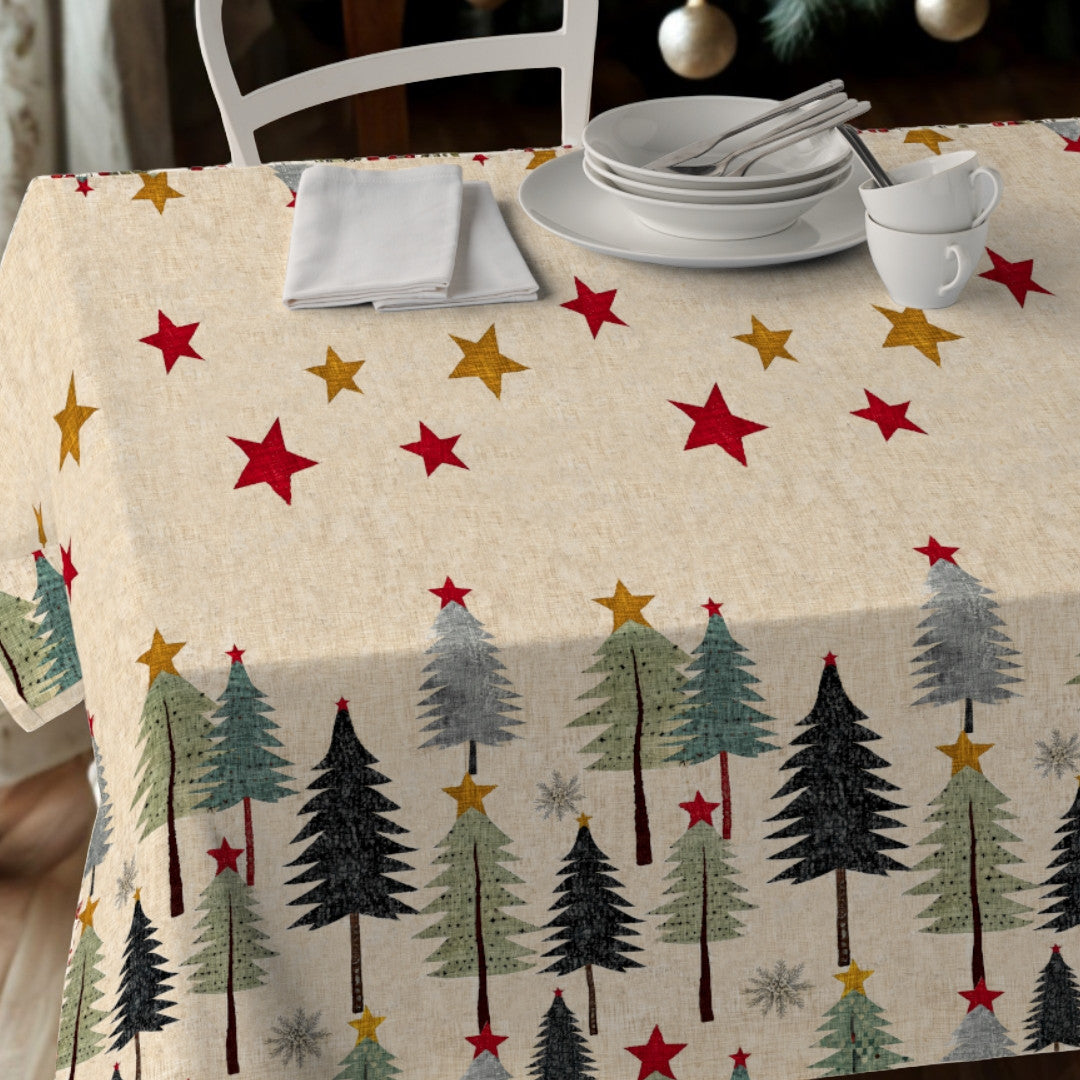 Nordfavn Joy – Juleakryldug med juletræer og stjerner, nærbillede