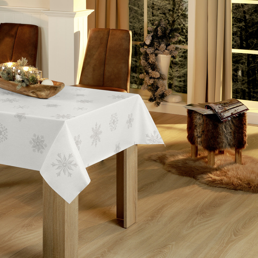 Nordfavn Marilyn – Lys grå julevoksdug med iskrystaller, miljø 2