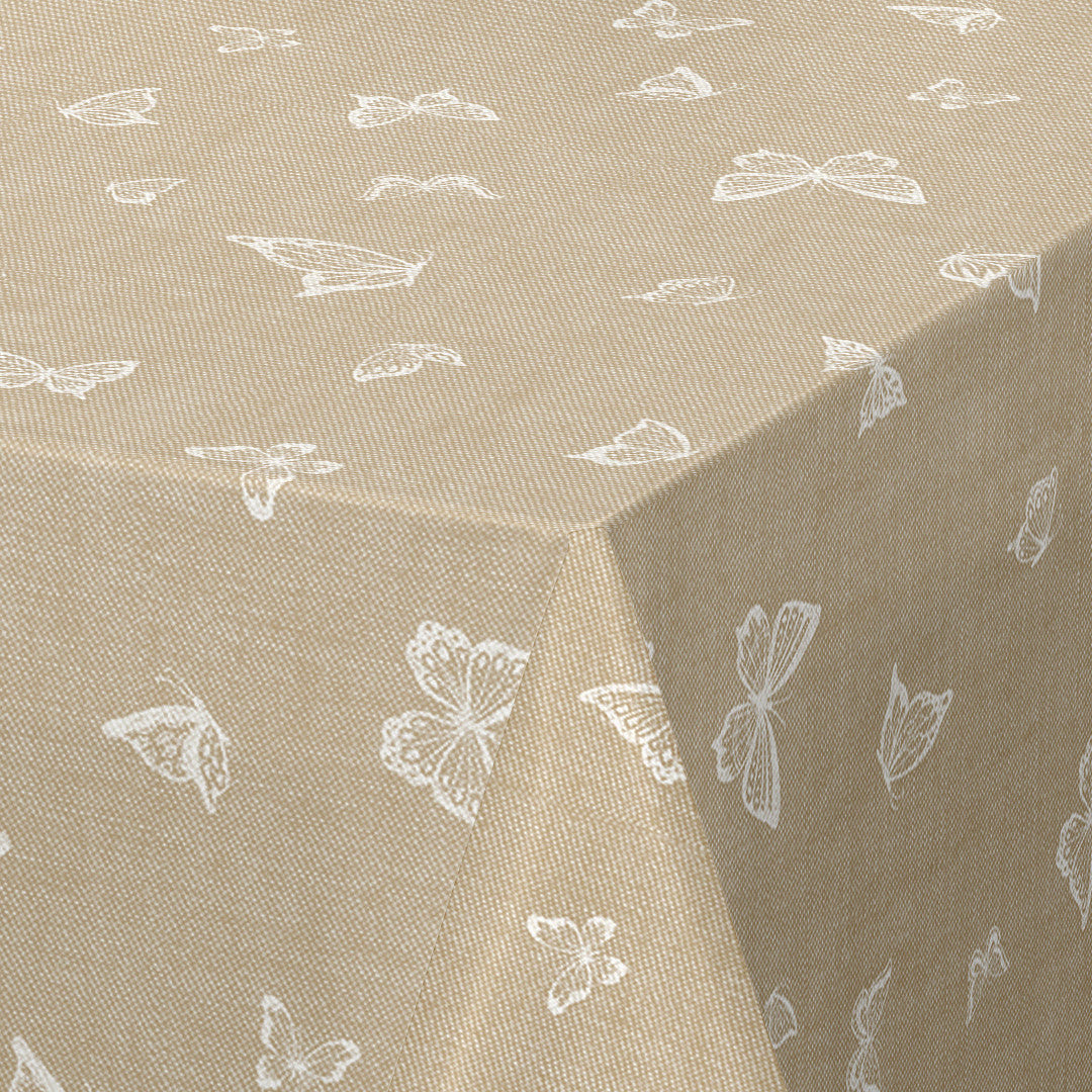 Nordfavn Mariposas Beige - Voksdug med sommerfugle, hjørne