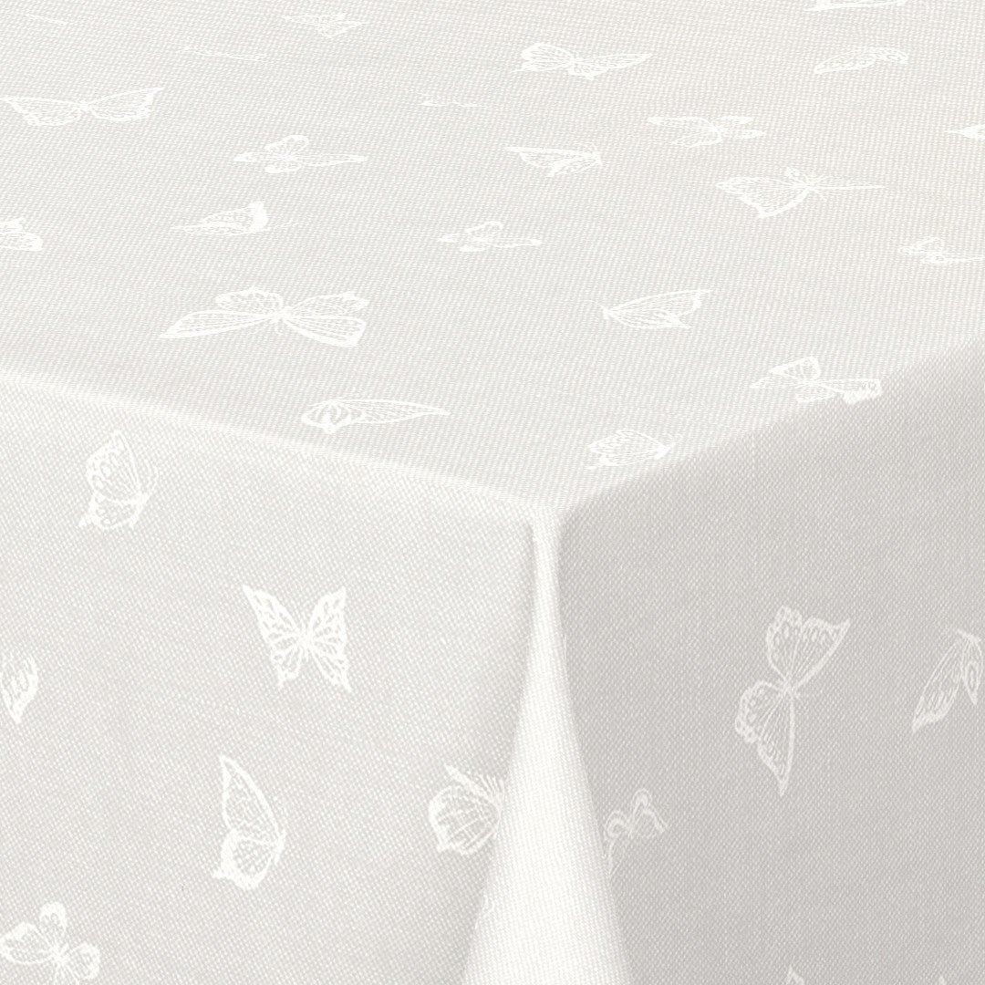 Nordfavn Mariposas Lys Grå - Voksdug med sommerfugle, hjørne