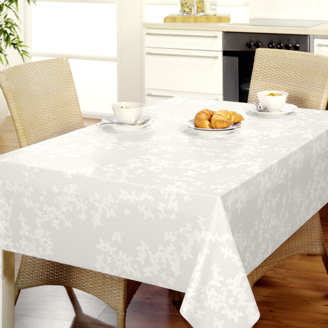 Nordfavn Papillons Perlemorshvid – Voksdug med hvide sommerfugle, miljø