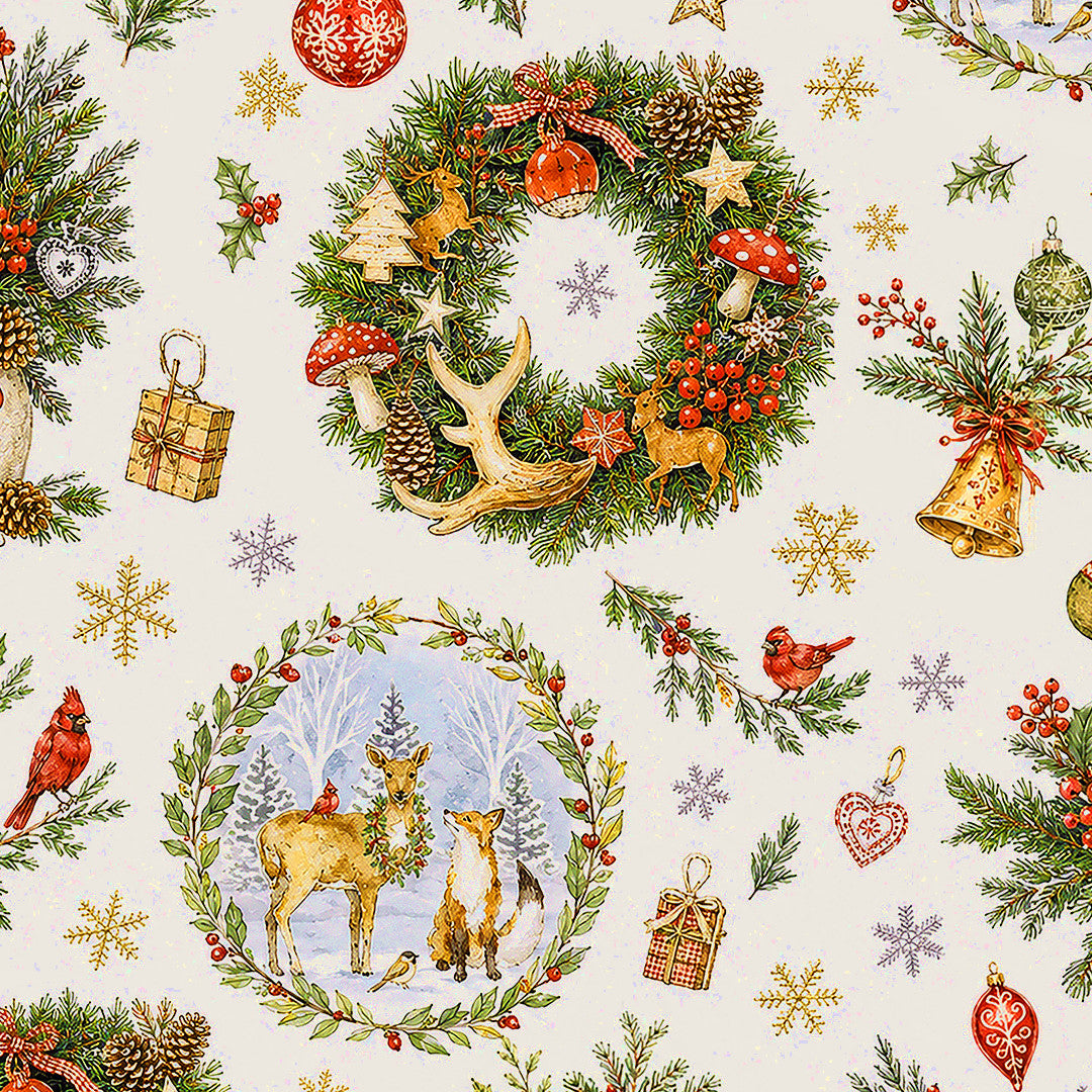 Nordfavn Pinarte – Akryldug med nostalgiske julemotiver, mønster