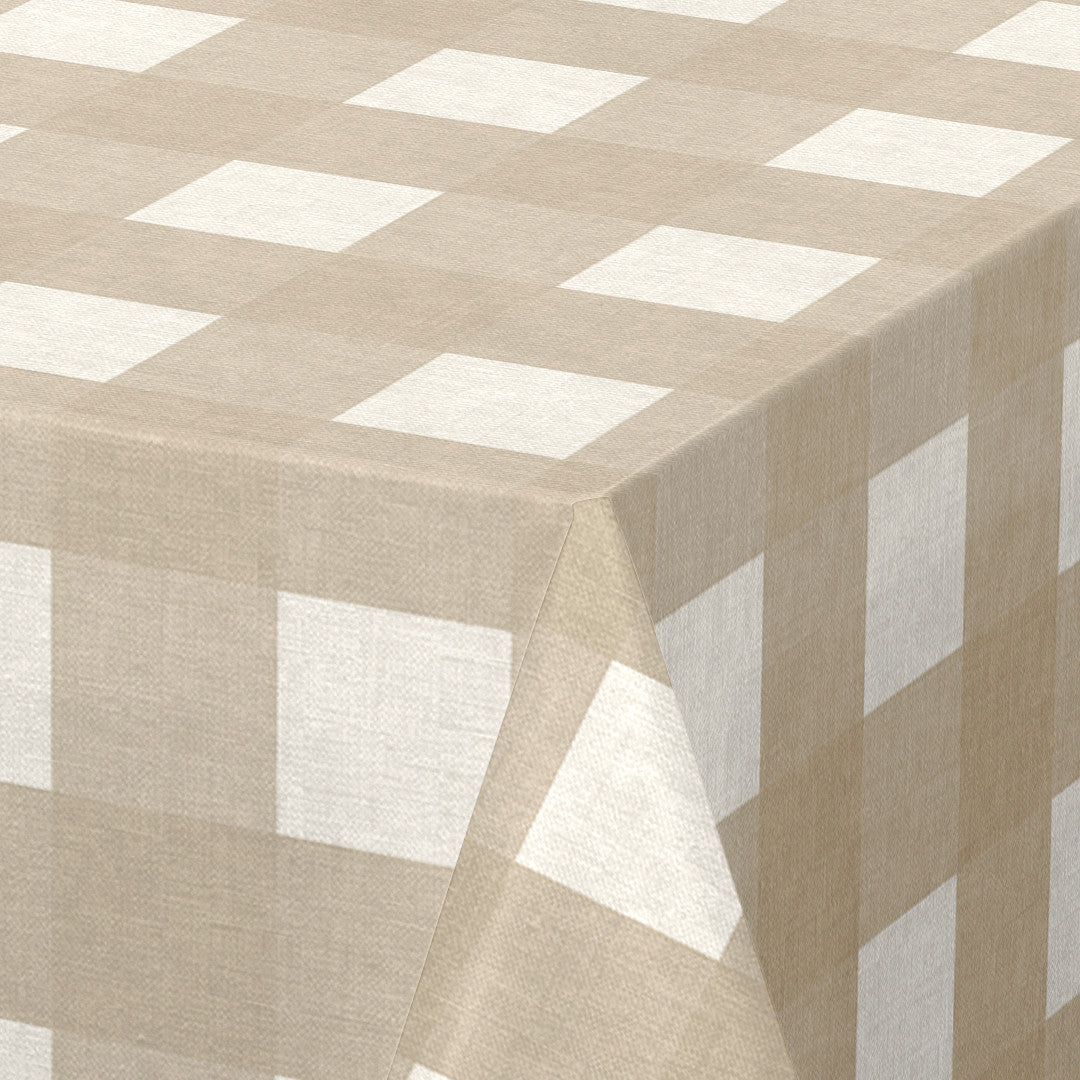 Nordfavn Royal Beige – Voksdug i beige med tern, hjørne