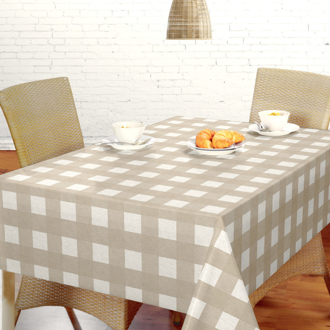 Nordfavn Royal Beige – Voksdug i beige med tern, køkken