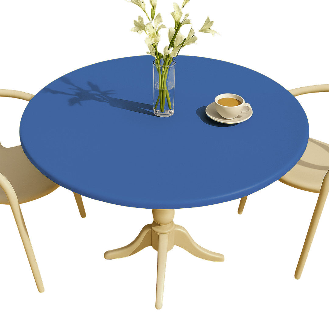 Nordfavn Uni Hav Blå - Ensfarvet halvblank voksdug