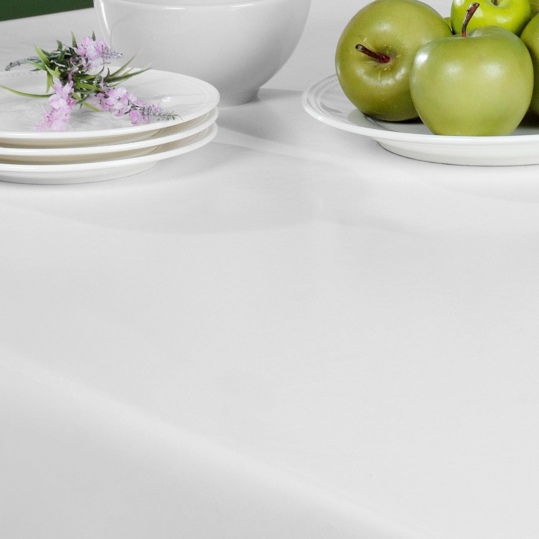 Nordfavn Uni Hvid - Ensfarvet halvblank voksdug, detaljer