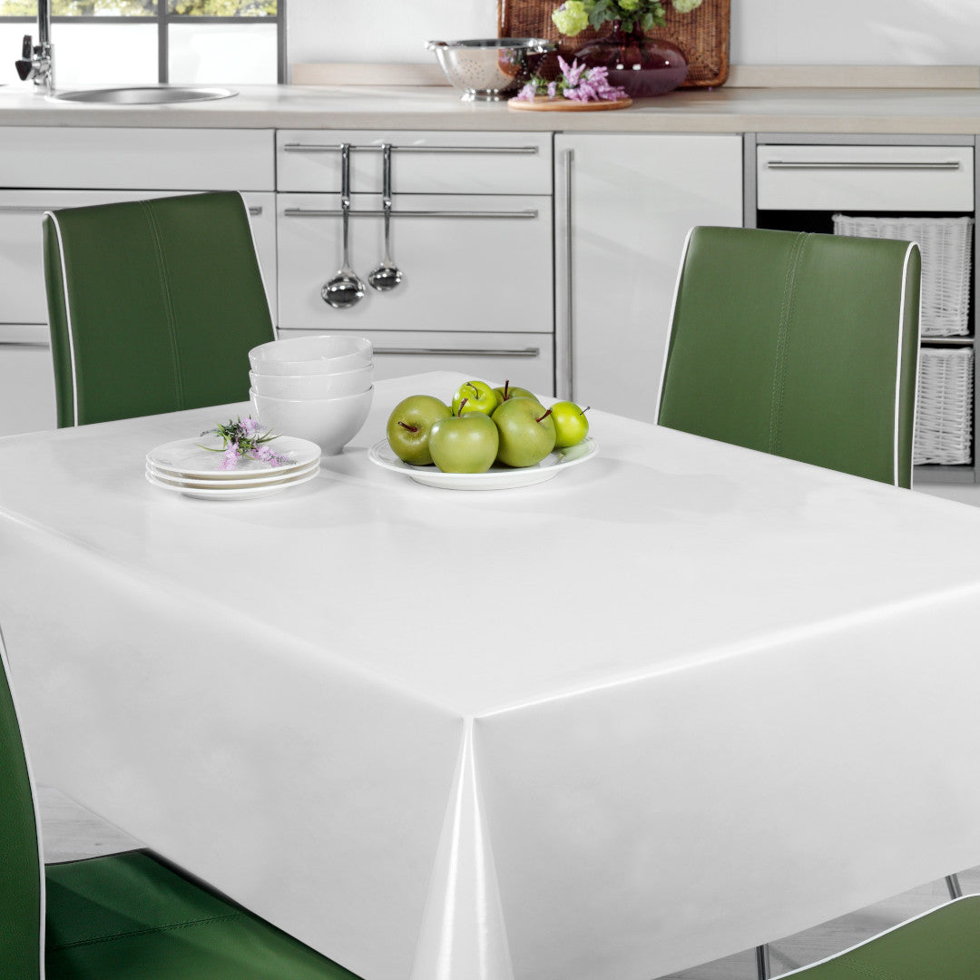 Nordfavn Uni Hvid - Ensfarvet halvblank voksdug, miljø