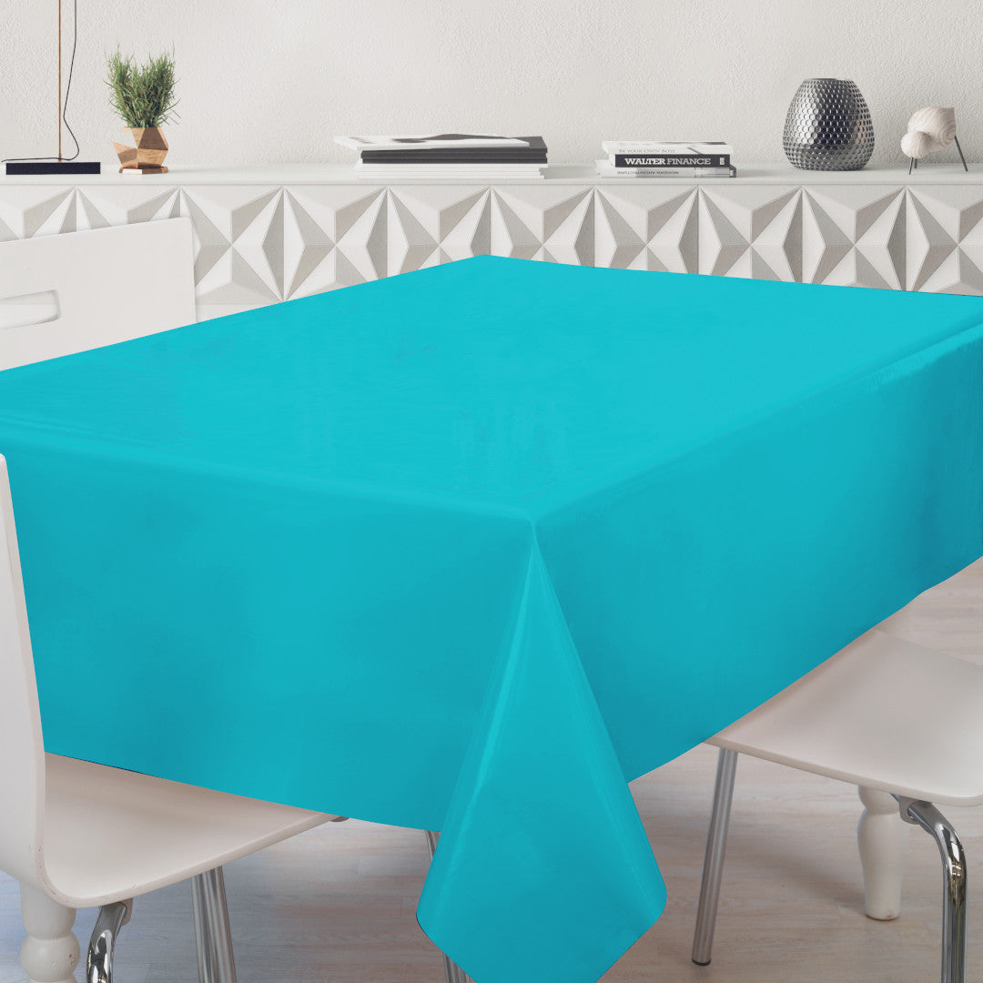 Nordfavn Uni Atoll Blå - Ensfarvet halvblank voksdug, miljø