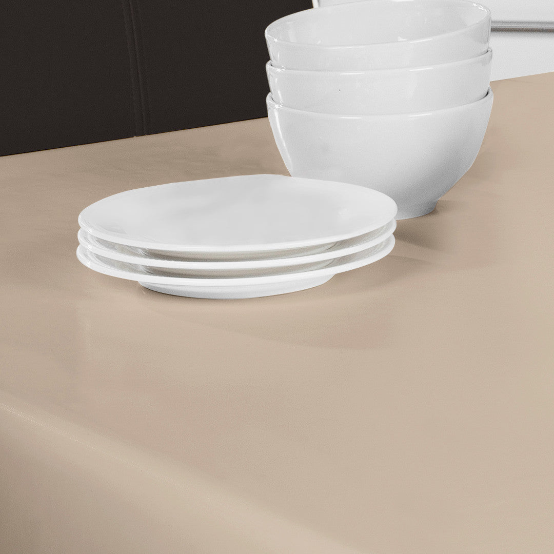 Nordfavn Uni Sesam Beige - Ensfarvet halvblank voksdug, detalje