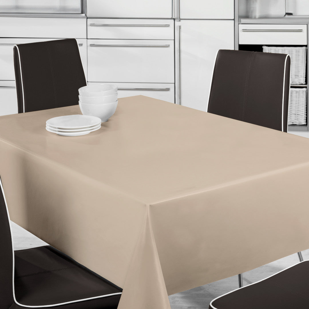 Nordfavn Uni Sesam Beige - Ensfarvet halvblank voksdug, miljø