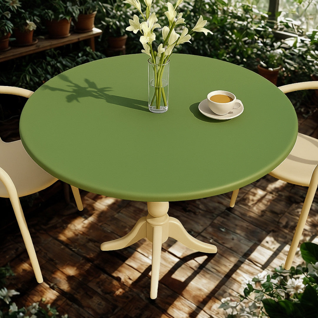 Nordfavn Uni Skov Grøn - Ensfarvet halvblank voksdug