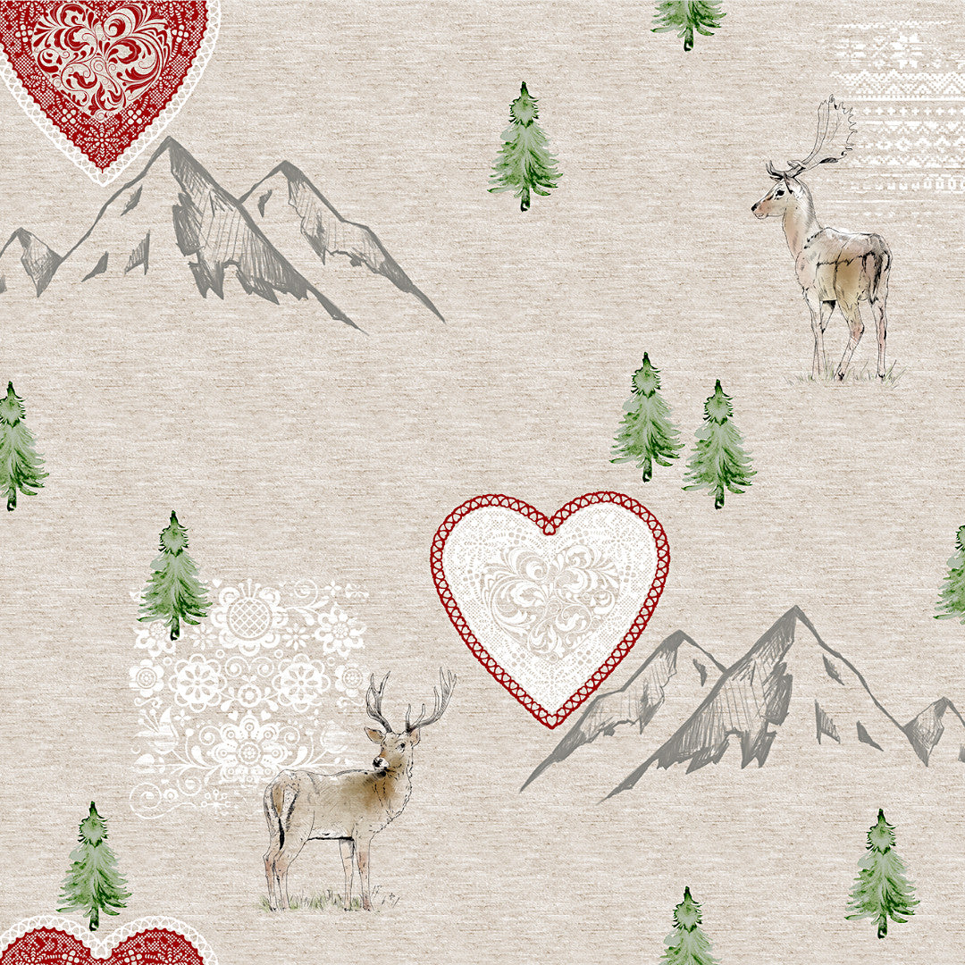 Nordfavn Vixen – Juleakryldug med rensdyr og nordisk natur, mønster