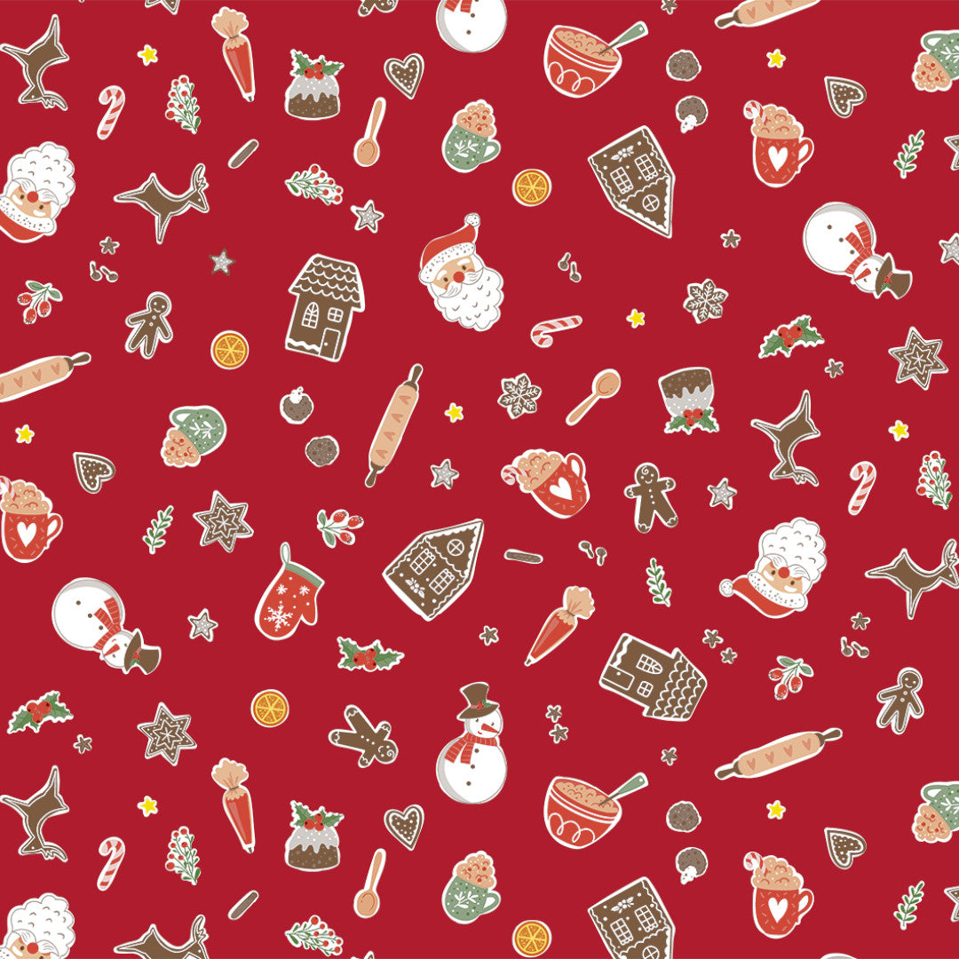 Nordfavn Xmas Cookies – Julevoksdug med småkager og julemotiver, mønster