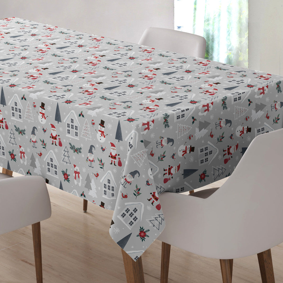 Nordic Winter – Julevoksdug med julemotiver i skandinavisk stil, bord