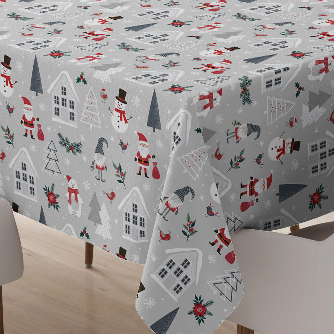 Nordic Winter – Julevoksdug med julemotiver i skandinavisk stil, hjørne