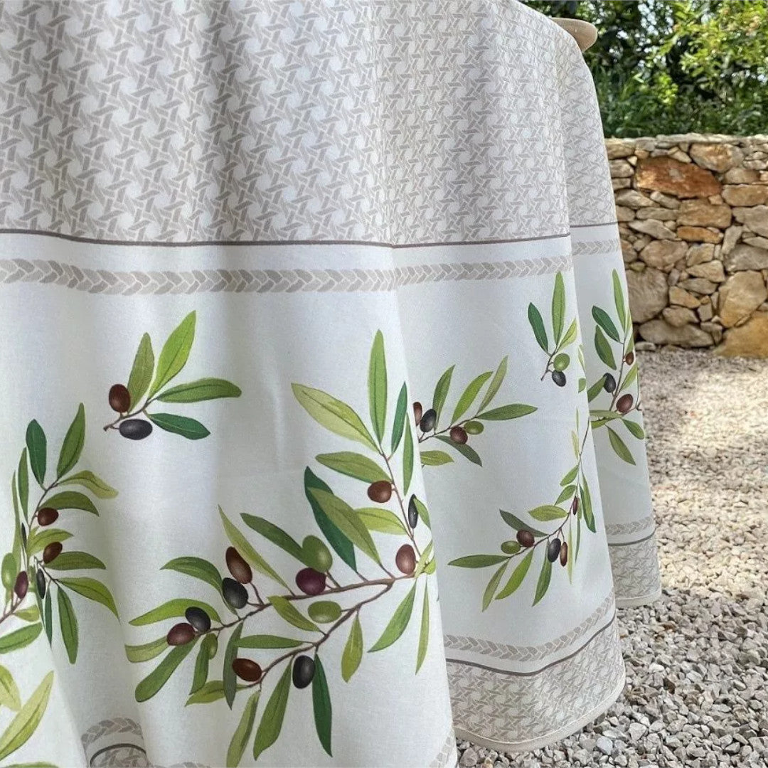 Nyons Amande - Rund provencedug Ø 180, nærbillede