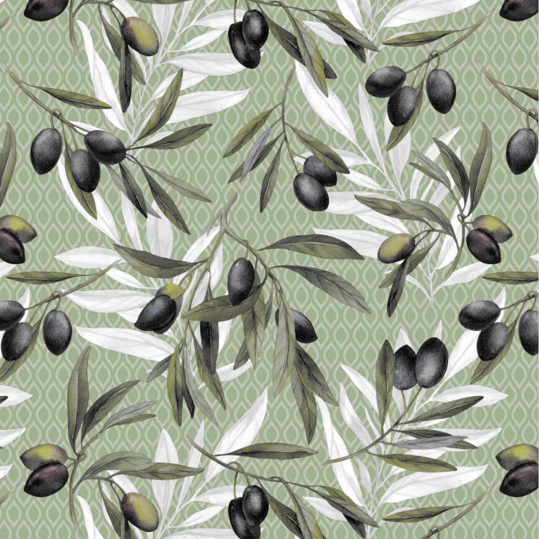 Olive Grove – Voksdug med klassisk middelhavsstemning, mønster