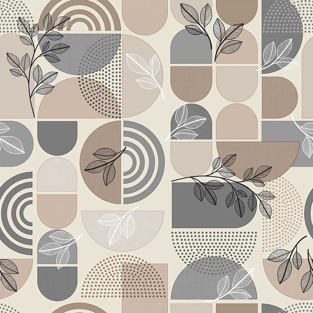 Ovaline Bladform - Voksdug med nordisk geometri og organiske detaljer, mønster