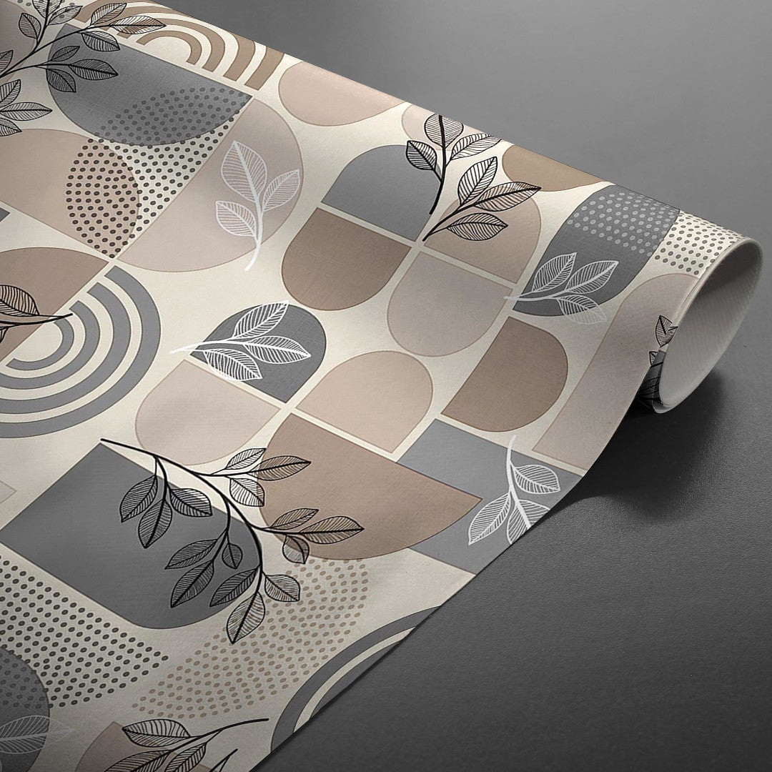 Ovaline Bladform - Voksdug med nordisk geometri og organiske detaljer, rullet