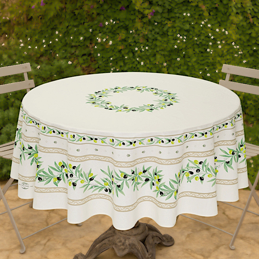 Ramatuelle Ecru - Rund provencedug Ø 180