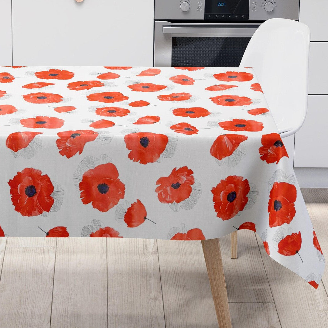 Red Coquelicot - Voksdug med røde valmuer