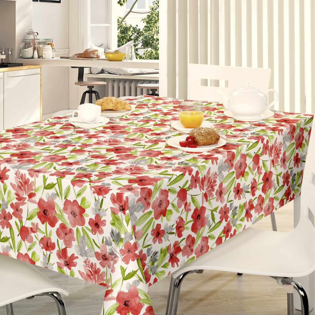 Lia Pink – Voksdug med valmuelignende akvarel blomster, miljø