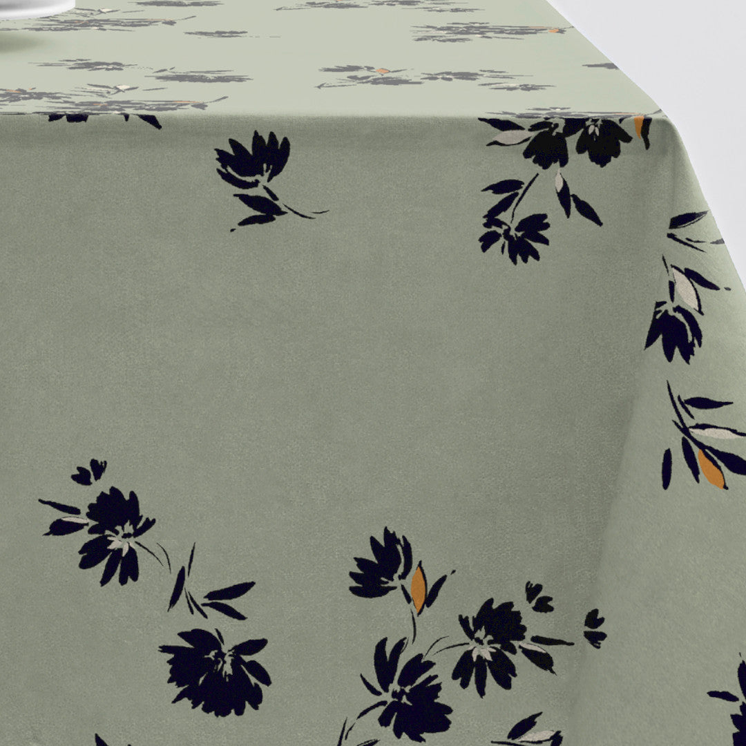 Silhouette Tea green - Södahl akryldug i 100% bomuld med antiskrid, mønster