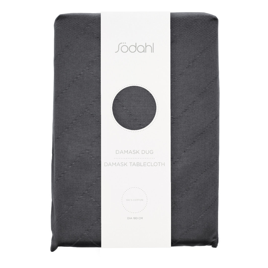 Södahl Tiles Rund Damaskdug Ø 180 cm - Ash, indpakning