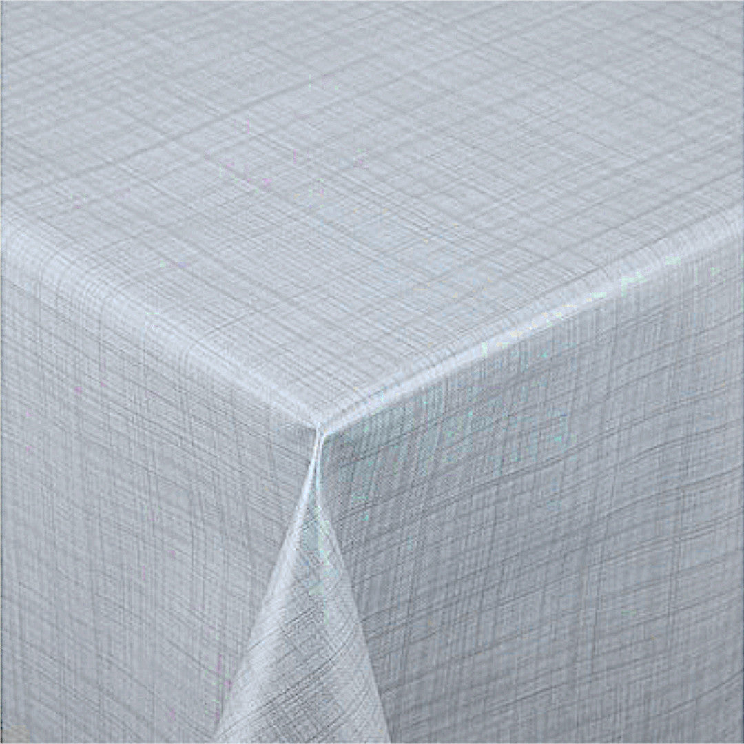 Steel Mist – Glat voksdug i musegrå med fint grafisk mønster