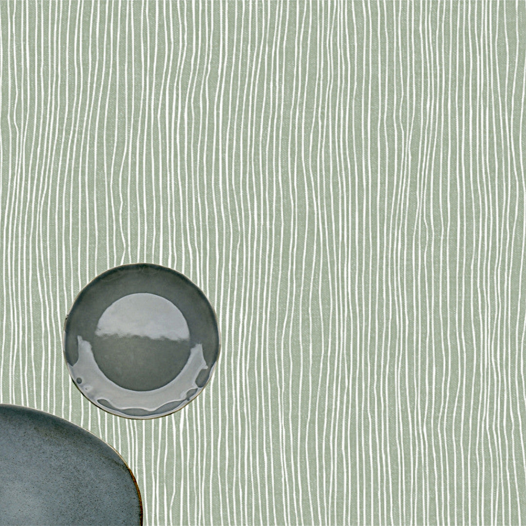 Strange Ways Sage - Stribet voksdug i støvet grøn