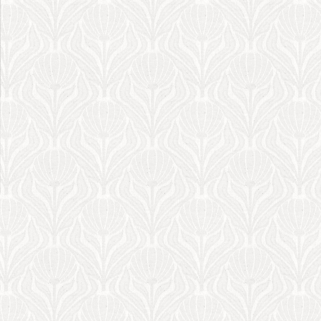 Tessai Blanco – Jacquardvævet akryldug i offwhite 180 cm bred, mønster
