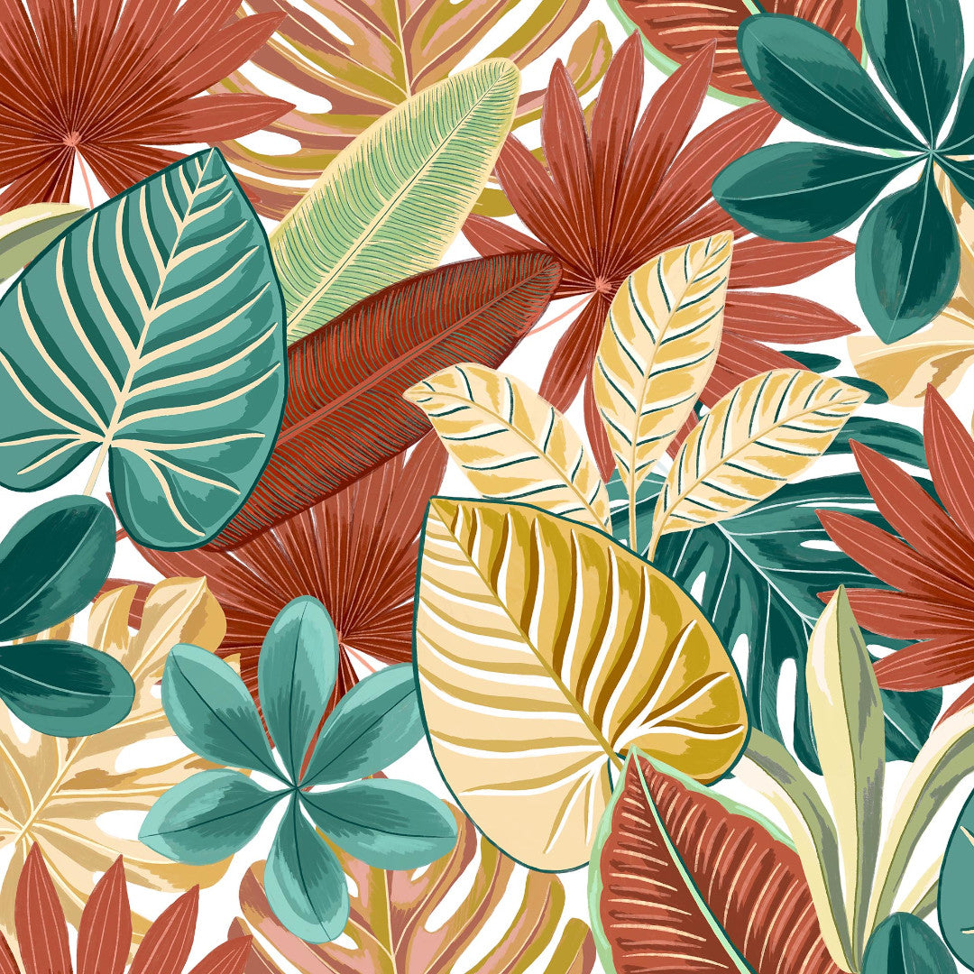 Textilia Ardenia - Voksdug med dekorativt bladmønster, mønster