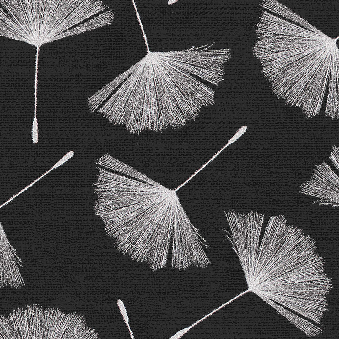 Textilia Glitter Auxine - Voksdug med blomstermotiv i sølvtryk, mønster