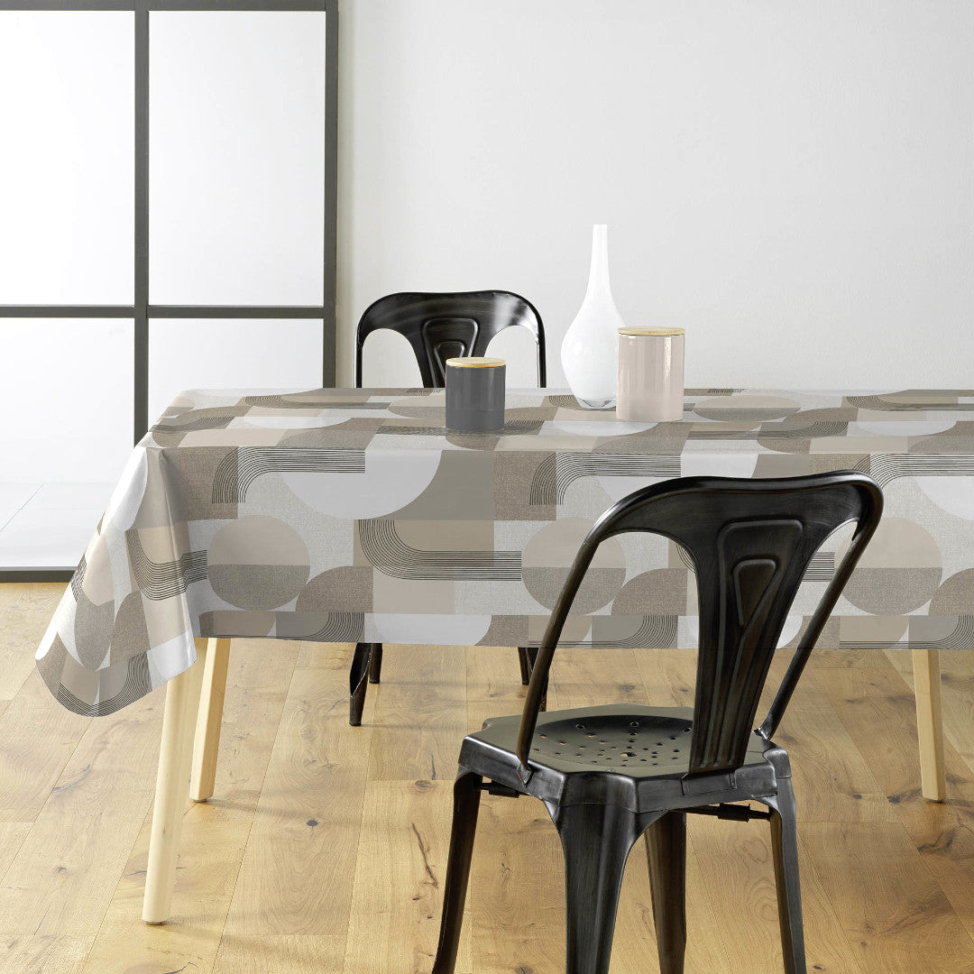 Travis Naturel - Voksdug med grafiske former i neutrale nuancer, miljø