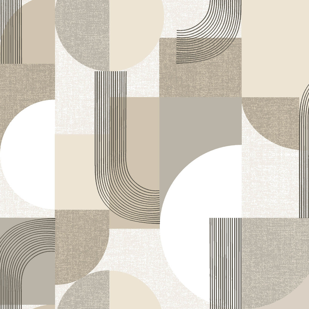 Travis Naturel - Voksdug med grafiske former i neutrale nuancer, mønster