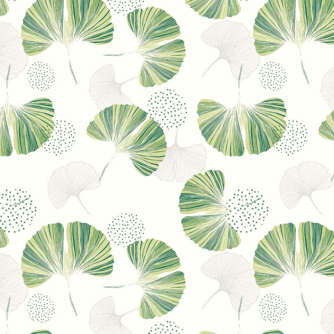 Uri Grøne Blade – Akryldug med moderne bladtryk, mønster