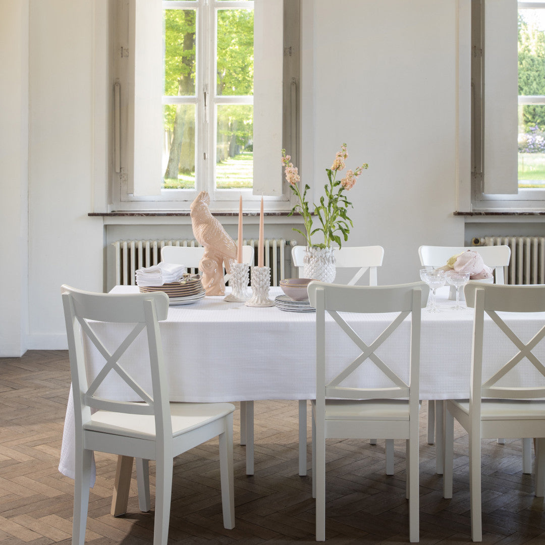 WOW Tradition Swan damaskdug 150 x 250 cm – Hvid, miljø