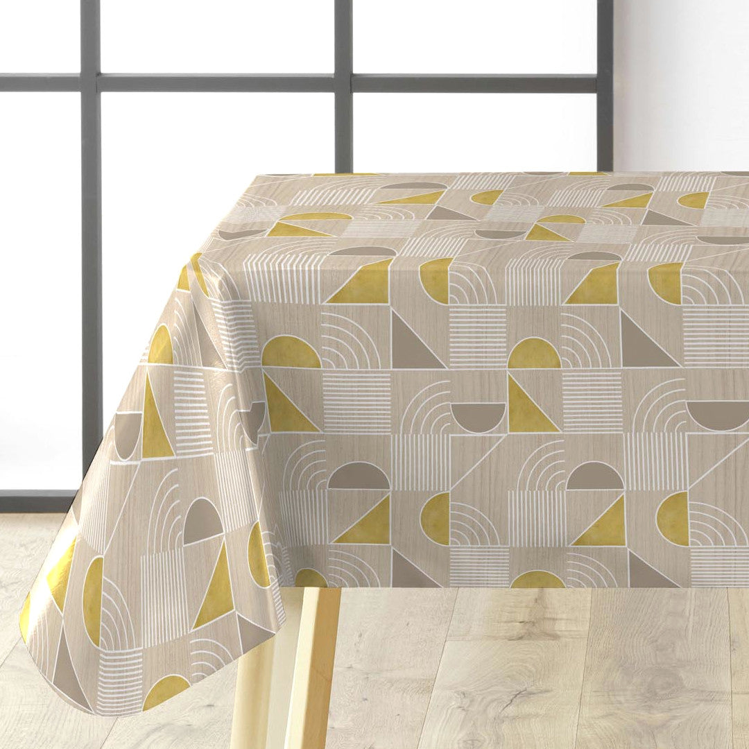 Zelda Luxury Natural - Voksdug med grafisk mønster, hjørne