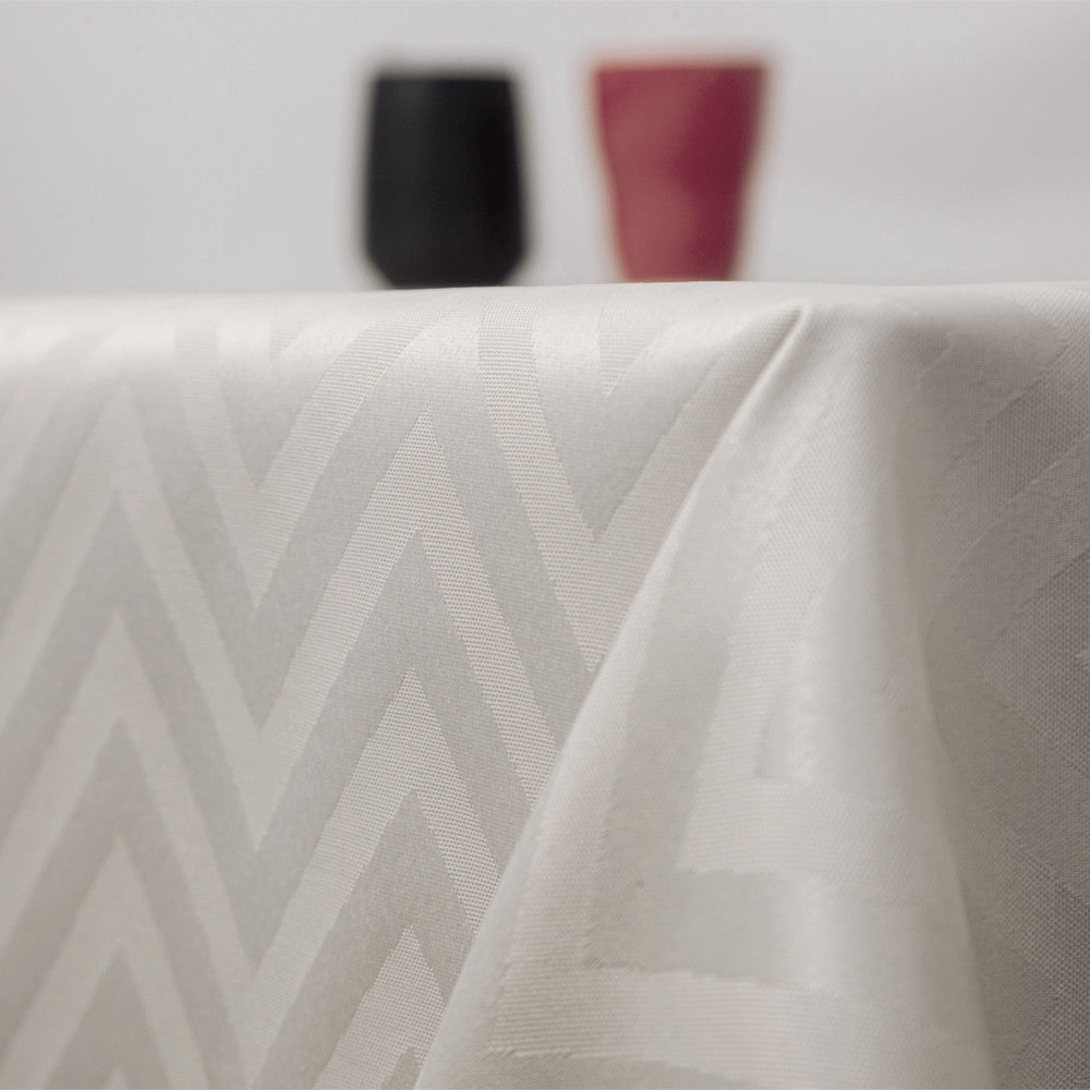 LÆNGDE: 2,3 meter - Berlin lys Grå - Elegant akryldug med vævet grafisk mønster- 155 cm bred