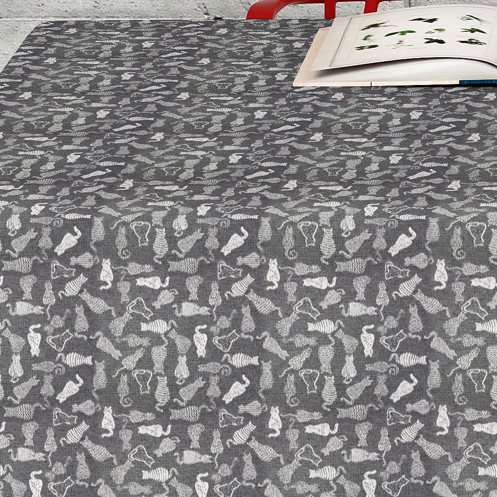 Dumond Antracit - Jacquard vævet akryldug, 180 cm bred