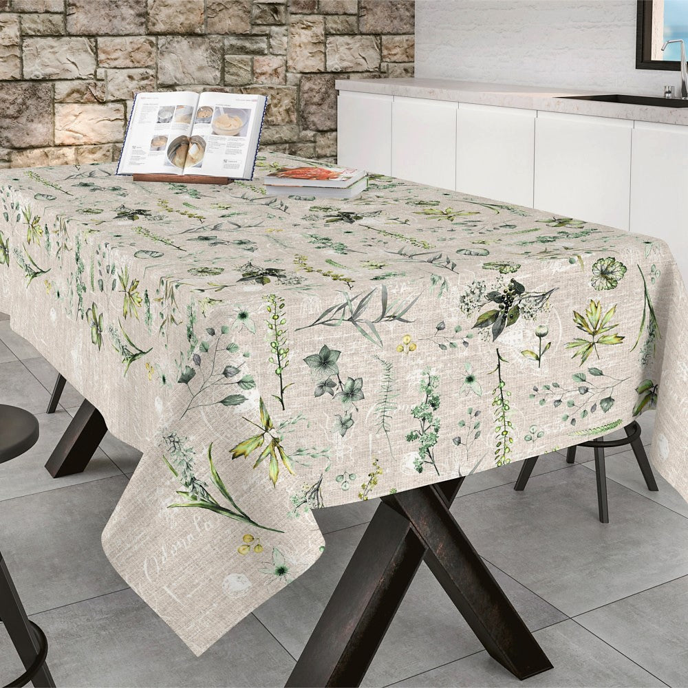 Forårs-akryldugen - Akryldug med skønt blad-design, 140 cm