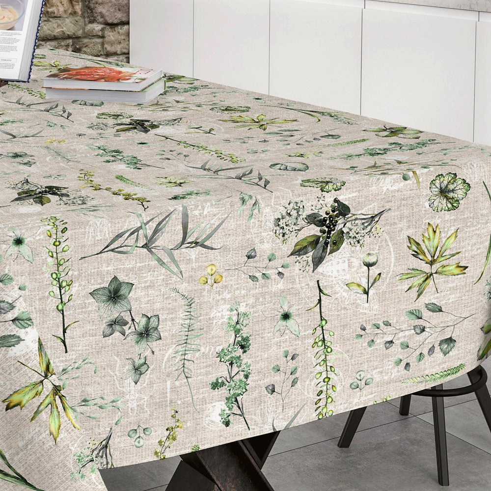 Forårs-akryldugen - Akryldug med skønt blad-designg, 140 cm