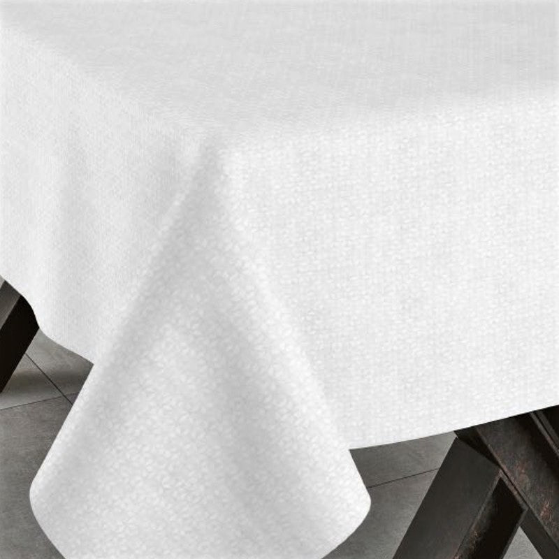 Corbaz hvid, jacquard vævet akryldug, 140 cm bred