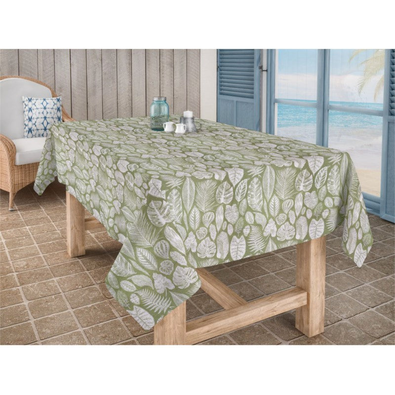 Eddy Selva grøn, jacquard vævet akryldug, 140 cm bred