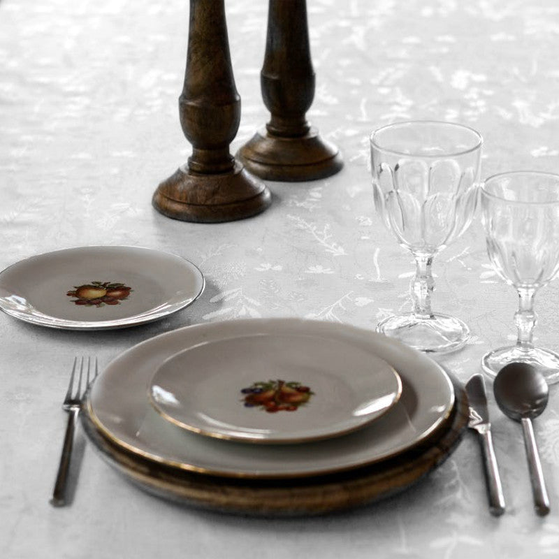 LÆNGDE: 1,8 m - Lorrain Hvid - Jacquardvævet akryldug, 180 cm bred