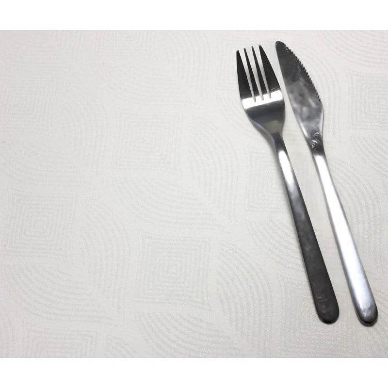 Manno hvid, jacquard vævet akryldug, 140 cm bred