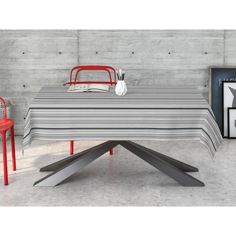 Jasper Johns, akryldug med striber i grålige toner, 160 cm bred