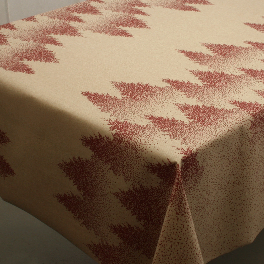 Juledug Graner Rød, akryldug med flot grafisk landskab